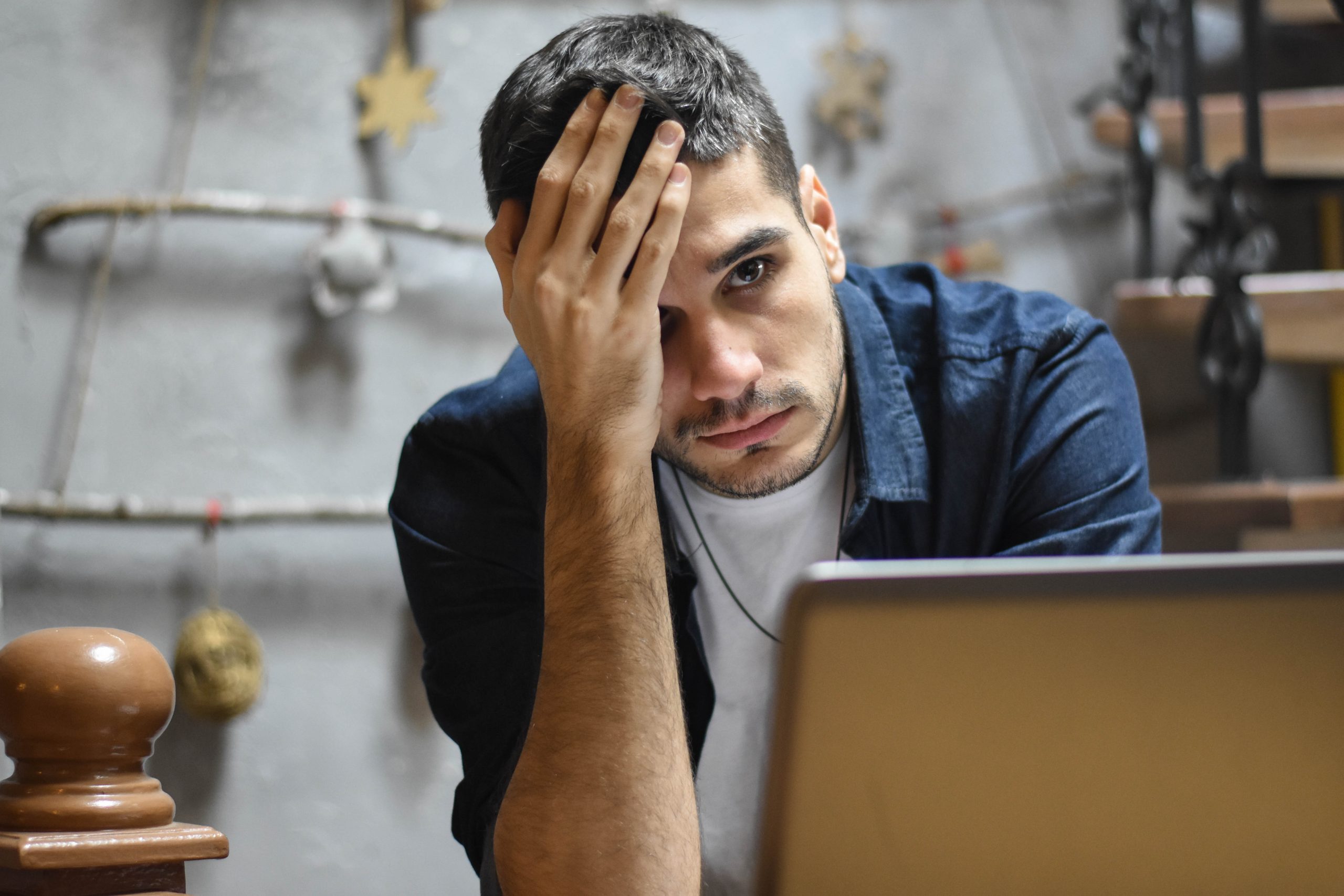 Young worried businessman
